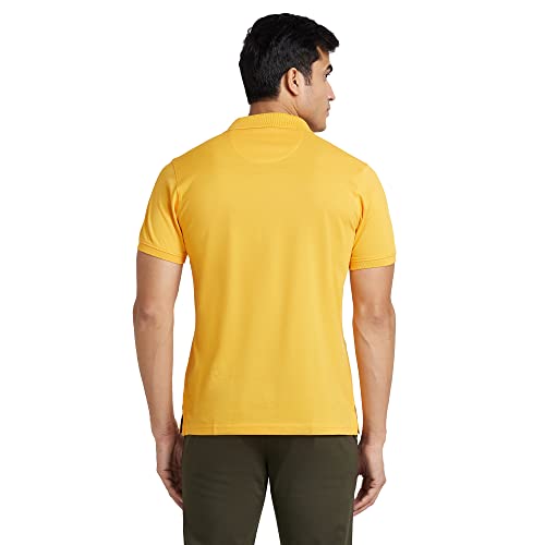 Image of Park Avenue Slim Fit Pure Cotton Print Pattern Polo Neck Casual T-Shirt
