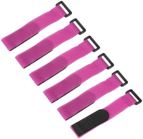 MECCANIXITY 6 Pcs Reusable Battery Tie Down Straps, 1"x12" Nylon Multipurpose Battery Hold Down Adjustable Cinch Strap Hook Loop Fastening Tie for Quadcopters FPV RC Drone Boat Car, Pink — 사진 7