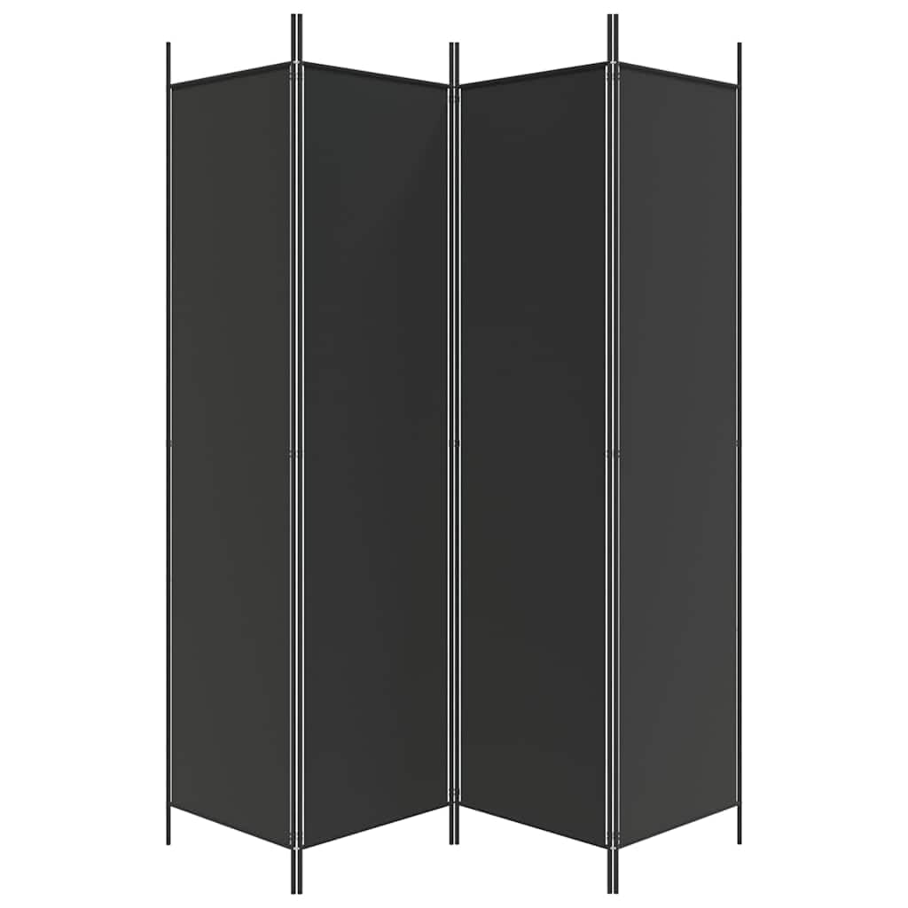 Parawan z 4 panelami 200 x 200 cm materiał czarny