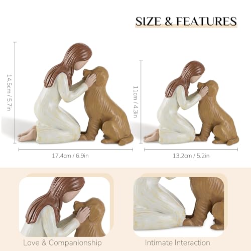 Storieme Golden Retriever Figur Geschenk: Handbemalte Hund Geschenke für Hundebesitzer zum Geburtstag Weihnachten Freundschaft (11cm x 13.2cm)