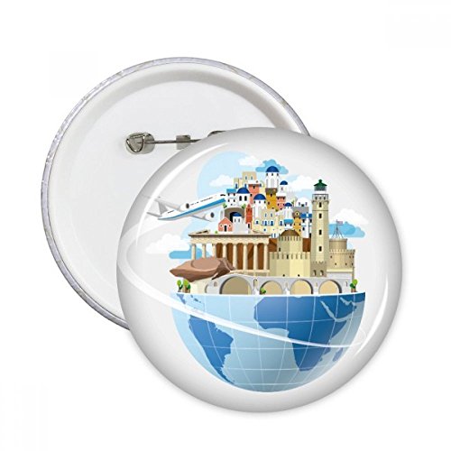 Cadeau 5 pcs XXL badges voyage Grèce Mer Égée pour amateurs de souvenirs d'avion