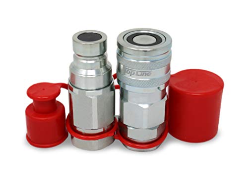 Image of 1 inch Body with 1 inch SAE O-Ring BOSS Thread | Flat Face Hydraulic Quick Connect Coupler | Heavy Machinery Attachment | ISO 16028 Heavy-Duty Coupling Sets with Dust Caps | Model TL90