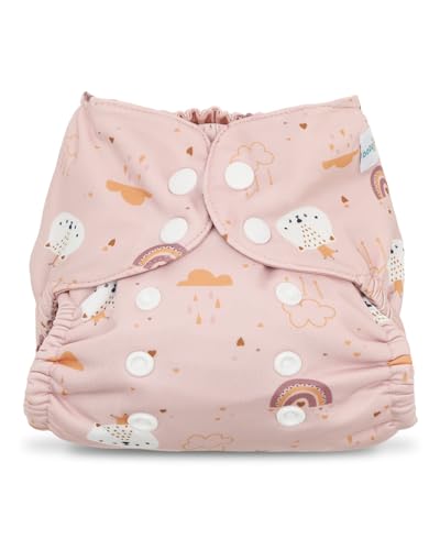 babygoal Baby Cloth Cover for Prefolds,Flats or Fitted Diapers– Adjustable, Reusable, Waterproof Swim Diaper Cover for Newborns,Preemies 5-17lbs SDCFN-NK120-B