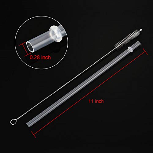Jovitec 50 Pieces Reusable Drinking Straw Thick Plastic Straws With Cleaning Brush Clear Straw #TOP2