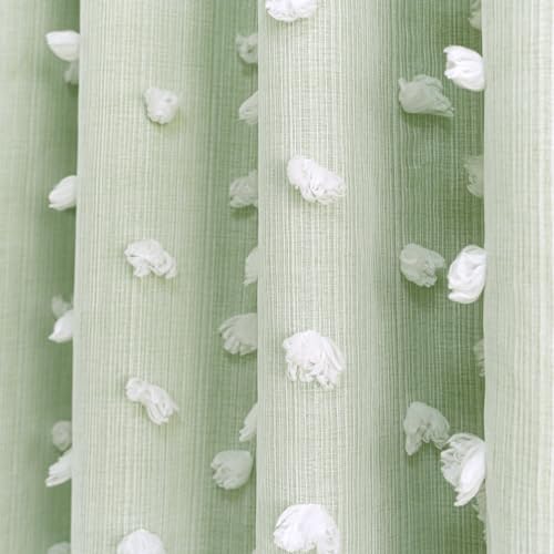 Image of Green Room Darkening Curtain for Girls Nursery Bedroom 52x84 Inch