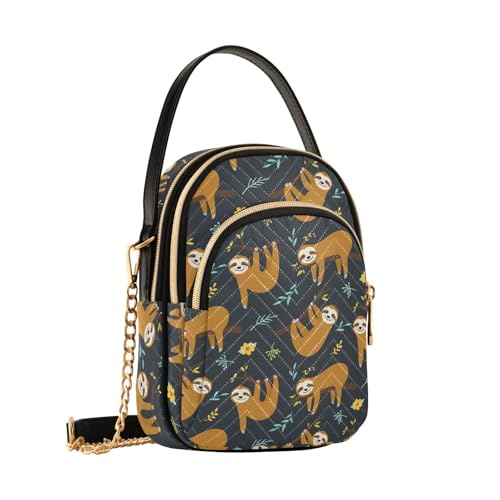 Sac à bandoulière paresseux jaune fleur Mnsruu B2509 pour femme et fille