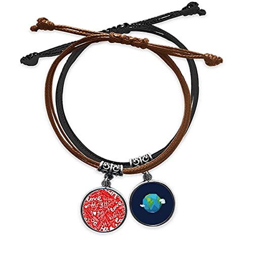 Pulsera para San Valentín y aniversarios de matrimonio detallada en cuerda de cuero elegante
