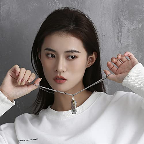 Dreuyet Skateboard Necklace for Men Women Trendy Personalized 3D Stainless Steel Charm Punk Hip-Hop Urban Skateboard Necklace Silver Finish Pendant Jewelry2