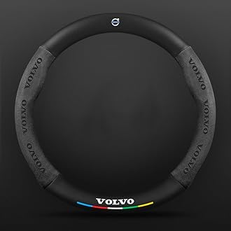 LUYSNDFG Car Steering Wheel Cover for Volvo XC40 XC60 XC90 XC 40 XC 60 XC 90,Non-slip Breathable Steering Wheel Cover Steering Wheel Protector Cover Unisex Driving Accessories,E Black