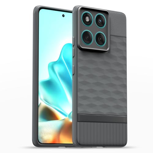 Image of Pikkme Back Cover for Motorola Moto Edge 60 5G / Motorola Moto Edge 60 Fusion 5G Camera Protection 3D Hexa Cube Design Silicone Protective Bumper Case (Grey)