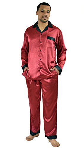 Up2date Fashion Classic Men's Satin Pajamas/PJ Set