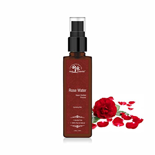 Image of Herb Essential Hydrating Mist Steam Distilled Natural And Pure Rose Water - Facial Toner,100 ml