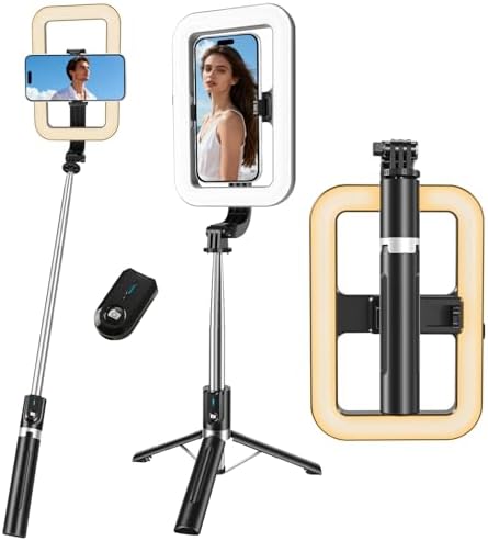 Selfie Ring Light with 54" Tripod Stand, Dimmable Selfie Light wi...