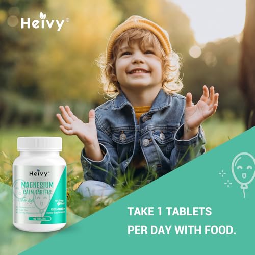 Image of Heivy Kids Magnesium Glycinate 100mg & Vitamin B6, Age 4+ (60 Servings)