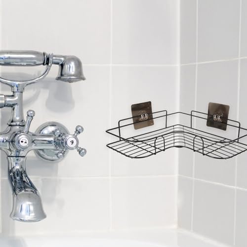 Estante triangular de pared de hierro resistente para organizar esquinas de 90° en cocina 7