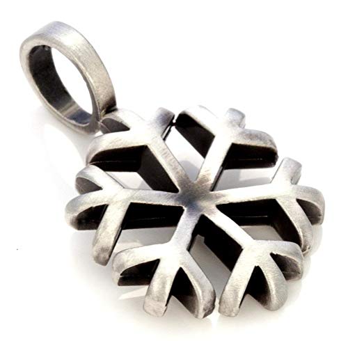 Bico Copo de Nieve Pendiente (E217) - único de su Clase, la Individualidad, la Tranquilidad y la perfección - Diseño de Ícono Acabado en Plata Satinada Ícono de Moda Joyeria