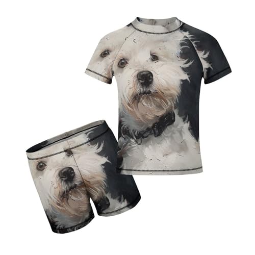 West Highland TerrierChildren's Casual Swimsuit Set - Simple and Versatile9-11Y（140cm）