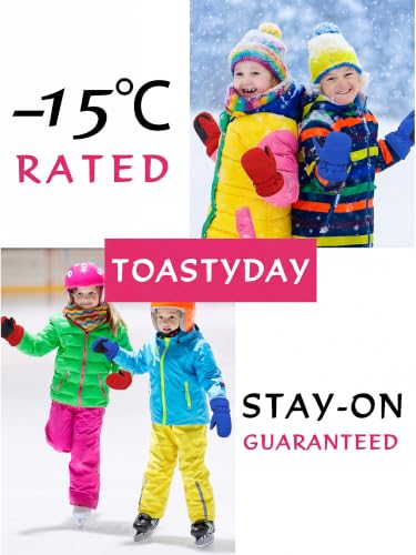 Image of SATINIOR Kids Snow Mittens Waterproof Winter Ski Gloves Warm Thicken Snow Gloves for Girls Boys