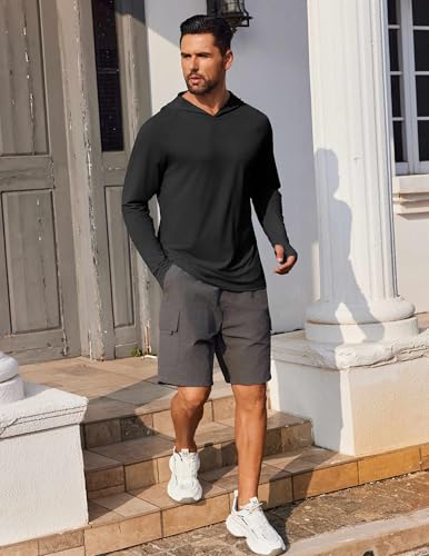 COOFANDY Mens UPF 50+ Hoodie Shirts Long Sleeve Rash Guard Sun Protection Fishing Shirts Lightweight Quick Dry Hoodies2