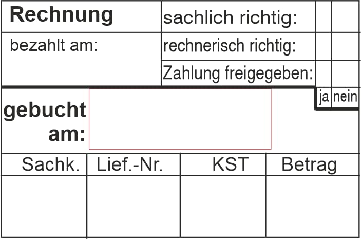 Kontierungsstempel Rechnungsprüfung - Bürostempel Bezahlt Gebucht Sachlich Richtig