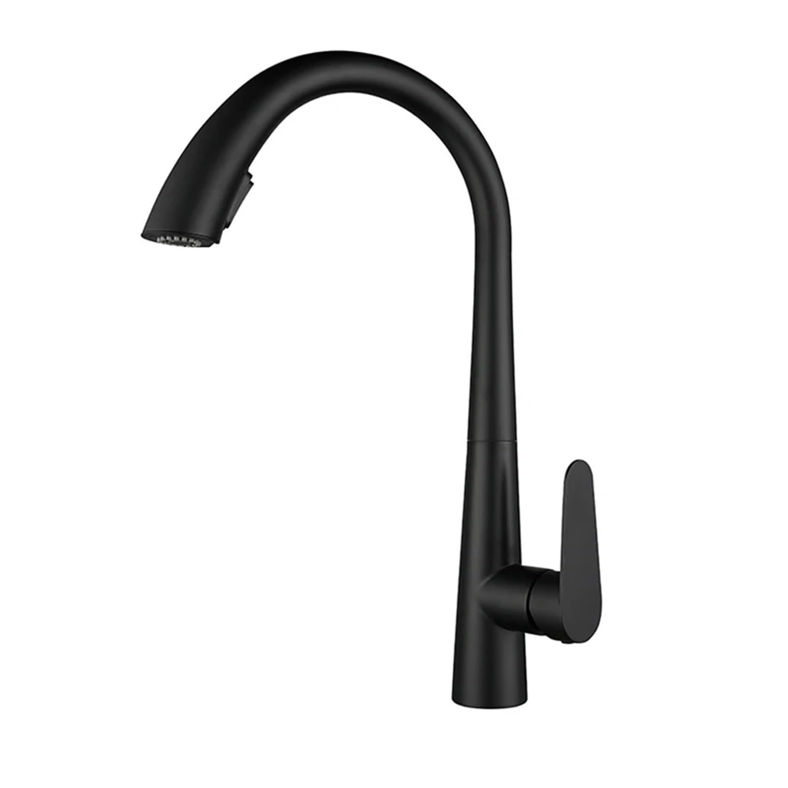 Mitigeur d'évier extractible au design noir mat avec double bec et rotation 360°
