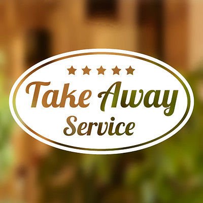 Wall4stickers White Takeaway Sticker Shop Window Vinyl Sign Kebab Fish Chips Food Place Catering