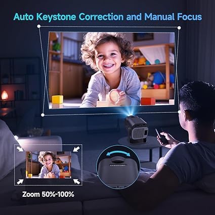Image of PLAY Art Android 13 4K Decoding 1080 Full HD Inbuilt Speaker Bluetooth ShortThrow Auto Keystone Freestyle 360 Degree flip Portable Projector(Black)