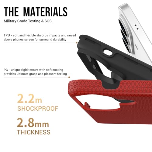 Image of NOXO Ultra-Hybrid Triangle Back Case Cover for Samsung Galaxy S26 | Shockproof Design | Camera Protection | Soft TPU & Rugged PC | Bumper Cases and Covers (Scarlet Red)