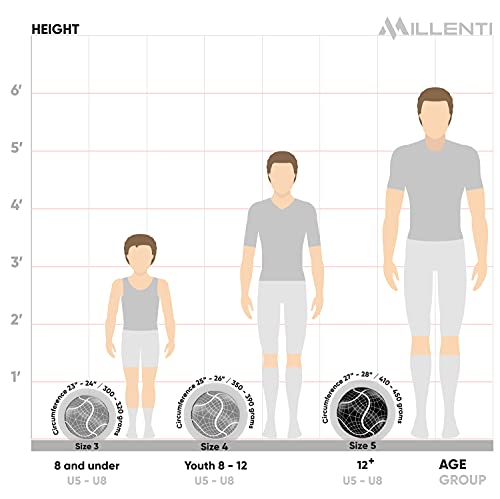 Millenti Progrid Club Soccer Ball - Size 5 Black White Soccer Ball, Training Ball + Match Ball, High-Visibility Easy-To-Track Design (Black White) Sb0905W #TOP6