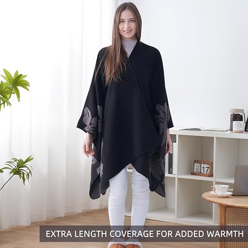 Women's Winter Poncho Shawl Wrap - Open Front Ponchos for Women for fall winter, Gift for women4