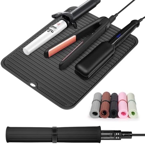 Large Heat Resistant Silicone Mat for Hair Tools: Curling Iron, F...