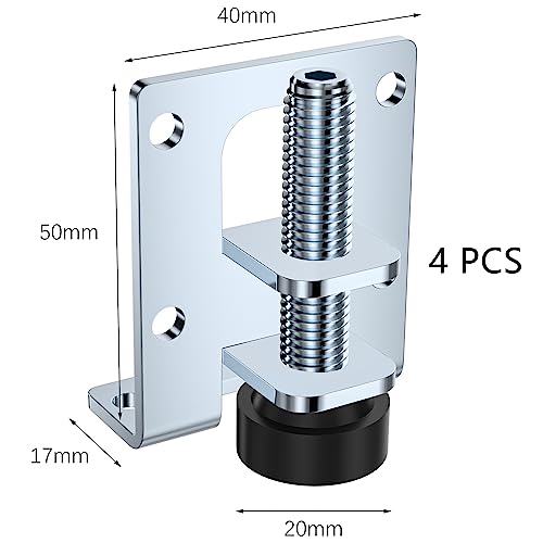 DDHOMIN 4 PCS Heavy Duty Adjustable Leveling Feet Furniture Legs (54mm), Silver - Image 2