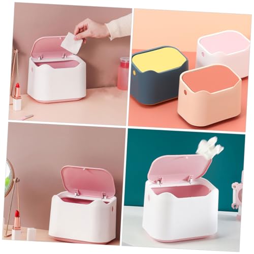 Mini caneca de basura rectangular con tapa para escritorio miniatura 2
