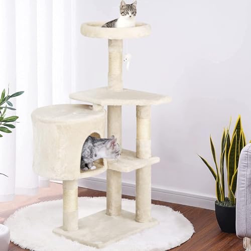 Árbol para gatos resistente 36 pulgadas beige miniatura 1