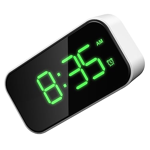 LIFKOME Reloj Despertador con Pantalla Fuente Verde Compacto Y Fácil de Transportar Pantalla Led Completa Función de Siesta