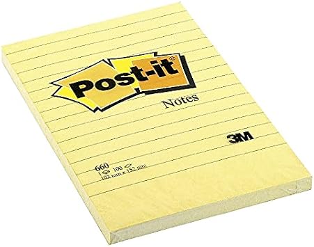 Post-it Super Sticky Lined Notes, 5 Sticky Note Pads, 4 x 6 in., School Supplies for Students, Ideal for Textbooks, Notebooks, Walls and Vertical Surfaces, Canary Yellow