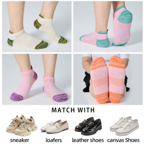 Image of ATBITER Ankle Socks Women /Men 6-12Pairs Thin Low Cut No Show Socks With Tab | White Summer Lightweight Athletic Running Yoga Pilates Workout Sneaker Non Slip Short Socks Size 7-9 9-11