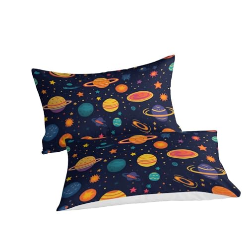 Housse de couette 140x200cm planète cartoon 3D en microfibre pour lit single - 3