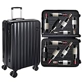 Keaiomo 2025 Upgraded Wine Suitcase for Airplanes 12 Bottle, Thickened Wine Luggage for Airplane Travel with TSA Approved Lock and 360֯ Rotating Wheels, Wines Travel Suitcase with Removable Insert