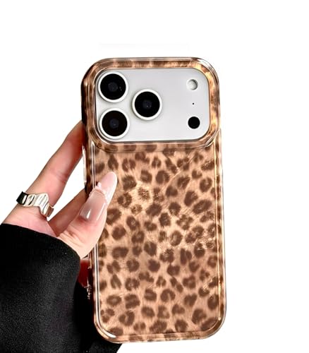 Coque pour iPhone 17 Pro transparente antichoc à motif léopard vintage Cheetah