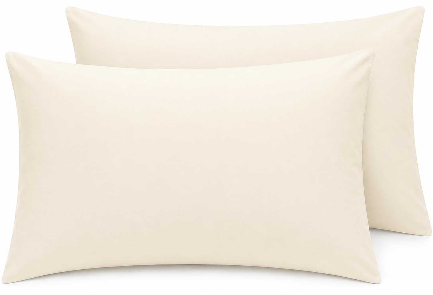 Night Zone Pillow Cases 200 Thread Count Egyptian Cotton Pillowcases 2 Pack Soft Cozy and Breathable Envelope Closure Cotton Pillow Cases 50x75 cm (House Wife Pillow Cases, Cream)