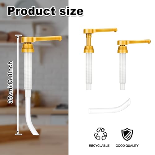 Image of Tanlade 3 Pcs Coffee Syrup Pump Compatible with DaVinci (64oz) and Ghirardelli (87-90oz) Bottles, Sauce Pump Dispenser Chocolate and Caramel Sauce Bottles Gold