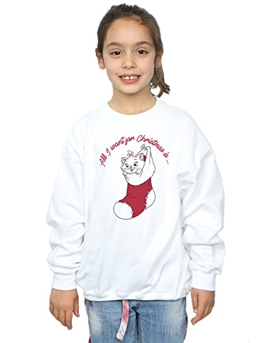 Disney Girls Aristocats Marie Xmas Sweatshirt White 12-13 years