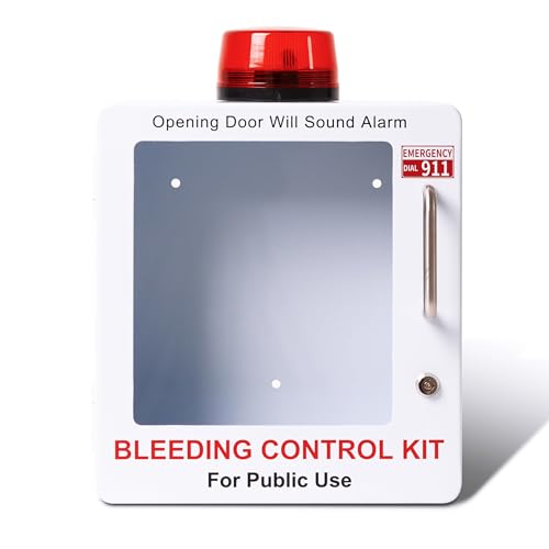 Image of Bleeding Control Kit Emergency Wall Mount Cabinet | Fits Most Standard Bleeding Kits Including Stop the Bleed | Bleeding Kit not Included (White)