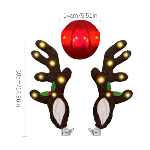 Decoración navideña para el coche: astas LED para ventana y techo 5