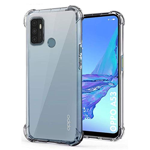 Image of WOW IMAGINE Transparent Crystal Clear Oppo A53 Back Cover Case | Soft TPU Case | Cushioned Edges for Ultimate Protection Bumper Case for Oppo A53 - Transparent