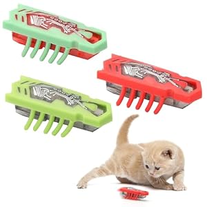 TNSLAND Elektrisches Katzenspielzeug 3 Stück, Interaktives Katzenspielzeug Maus Katzen Spielzeug Kitten, Insektform Kakerlaken Spiel für Hunde und Katzen Beschäftigung