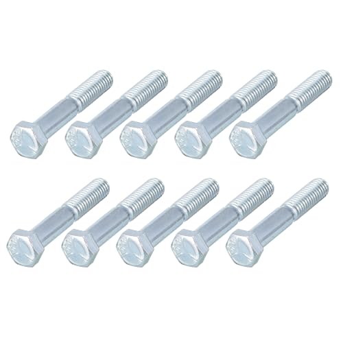 Image of METALLIXITY Hex Bolts (3 /8-16x2-1 /4 inch) 50Pcs, Carbon Steel Zinc Plated, Coarse Thread UNC Hex Head Screw Bolt - for Furniture Repair, Silver