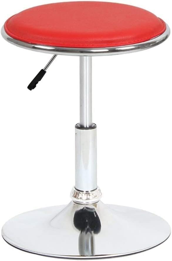 Meble home Swivel Stool Chair Height 14 to 20 inches Adjustable Bar Stools Computer Chair-Beauty Stool Rotating Lift Barstool Can Lift for Kitchen,Salon,Bar,Office,Massage (Color : Black) (Red)-image-0