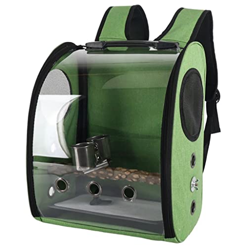 Gralara Compact Carrier for Birds with Clear View and Travel Features, Green